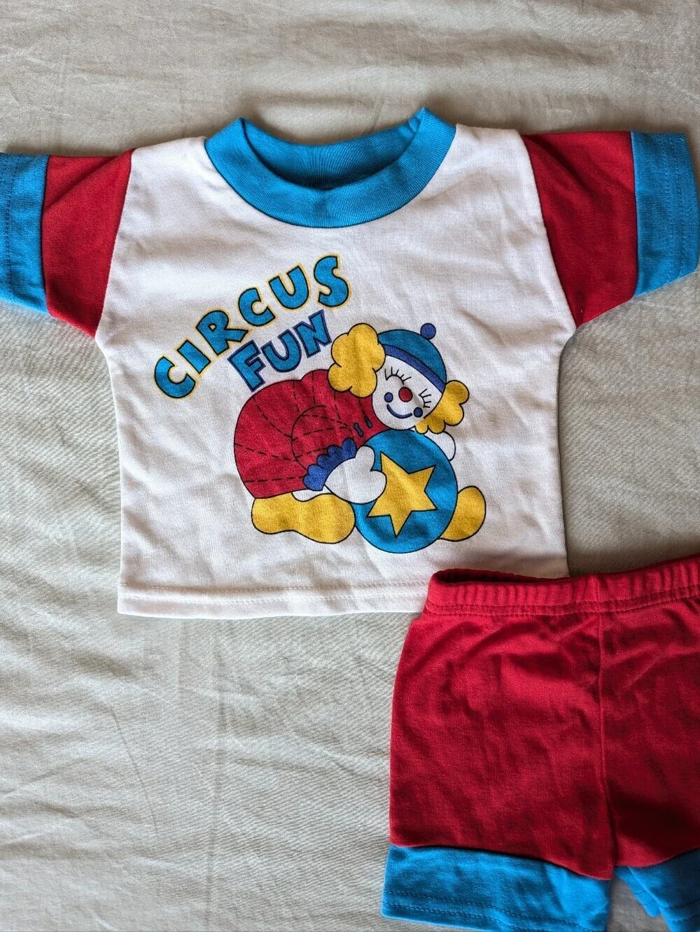 Vintage 80s Clown Infant Outfit - Rainbow Connection sz 9M